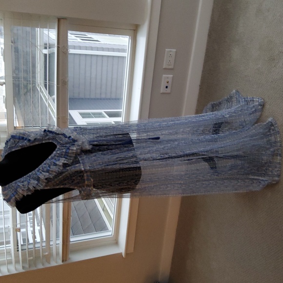 Free People In Paris Maxi Top Sheer Duster Blue - Picture 5 of 16